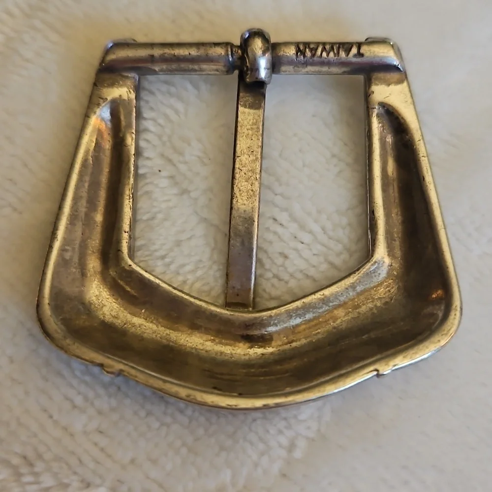 Vintage Taiwan Metal Western Scroll Buckle